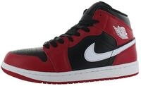 Jordan Men's 1 Mid Black/White-Gym Red (DQ8426 061), Schwarz/Gym Rot/Wei&szlig;, 45.5 EU