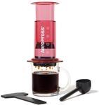 AeroPress Clear Red Kaffeepresse, All-in-One-French-Press, manuelle Kaffeemaschine im