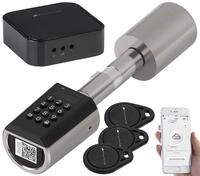 VisorTech T&uuml;rzylinder: Elektronischer T&uuml;r-Schlie&szlig;zylinder, Transponder, App, IP65,