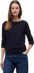 Tommy Hilfiger Damen Pullover Co Jersey Stitch Sweater U-Boot-Ausschnitt, Blau