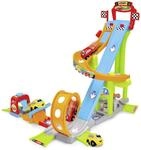 Dickie Toys ABC - Jays Jump N Fun Tower (66x72x64 cm) - Auto-Rennbahn ab 1 Jahr mit