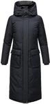 Navahoo Damen Wintermantel warmer Mantel extralang mit Kapuze Wolkenfrost XIV Navy