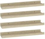 vidaXL 4X Wandregal B&uuml;cherregal Wandboard Schweberegal H&auml;ngeregal Dekoregal