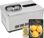 KLAMER 2-in-1 Eismaschine & Joghurtbereiter 2 L, 220 W Eiscrememaschine aus Edelstahl