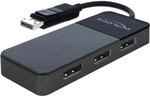 Delock DisplayPort Splitter 1.4 1x DisplayPort 3x DisplayPort, schwarz, 30cm