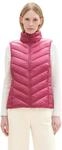 TOM TAILOR Damen Weste mit Stehkragen,16348 - pink Velvet, M