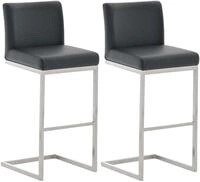 CLP 2er Set Barhocker Paros I Freischwinger Barstuhl I Kunstleder-Bezug I