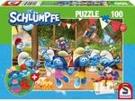 Schmidt Spiele 56523 Die Schl&uuml;mpfe, Verschlumpfte Party, 100 Teile Kinderpuzzle,