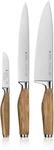 WMF Grand Wood Messerset 3teilig, Messer Holzgriff, Made in Germany, Olivenholzgriff,