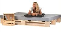 sunnypillow 240x200 cm Palettenbett aus Holz Holzbett Massivholzbett Bett aus