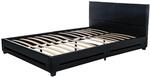 Home Deluxe - LED Bett Asteroid - Schwarz, 140 x 200 cm - inkl. Lattenrost I