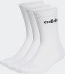 adidas Unisex Linear Crew Cushioned Socks 3 Pairs, White / Black, 37-40