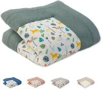 ULLENBOOM Baby Krabbeldecke 100x100 cm gepolstert - Salbeigr&uuml;n-Regenwald (Made in