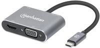 Manhattan USB-C auf HDMI & VGA 4in1 Konverter Power Delivery