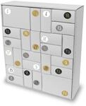itenga SET Adventskalender zum F&uuml;llen Quader Mix (wei&szlig;) + Sticker Z52