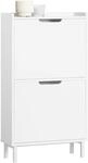 SoBuy Schuhschrank schmal mit 2 Klappen 50x90x19cm f&uuml;r Flur | Platzsparender