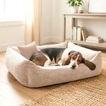 4L Textil Molly Kuscheliges Cord Hundebett Hundekorb mittelgro&szlig;e Hunde Cord