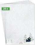 SIGEL DP601 Briefpapier Weihnachten "Cozy Christmas Watercolor", A4, 25 Blatt,