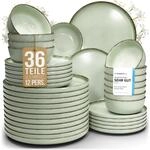 Steingut Geschirrset 12 Personen Rustic 36 tlg. TESTSIEGER, Hochwertiges