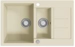 vidaXL Granitsp&uuml;le Doppelbecken Beige