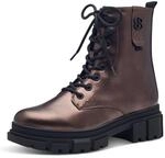 s.Oliver Damen Stiefeletten ohne Absatz zum Schn&uuml;ren Vegan, Metallisch (Bronce