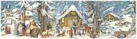 Nostalgischer Adventskalender aus Papier mit Bildern und Glimmer f&uuml;r Kinder und