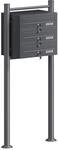 Wiltec 3er Briefkastenanlage Anthrazit 556 x 270 x 1200 mm, Standbriefkasten mit 3