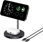 Anker MagGo 15W Magsafe Ladeger&auml;t kompatibel, 2-in-1 Induktive Ladestation, Qi2