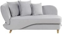 Beliani Chaiselongue Samtstoff grau linksseitig mit Stauraum Kissen modern Meri II