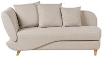 Beliani Chaiselongue Leinenoptik beige linksseitig mit Stauraum Kissen modern...