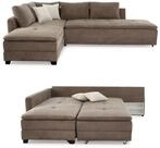 Federkern Ecksofa B306/T223/H95 cm Dauerschl&auml;fer, Doppelbett Schlaffunktion,