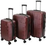 bugatti Galatea 3er-Hartschalen Kofferset (S,M,L) 4 Rollen mit TSA-Zahlenschloss, rot