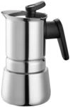 PEDRINI Steelmoka, Patentierte Moka Espressomaschine f&uuml;r Kochfelder einschlie&szlig;lich