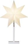 Star Trading Weihnachtsstern Karo - 3D Papierstern Tischleuchte in Weiss mit