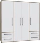 FORTE Jupiter Schrank 200 210, Kleiderschrank, Dreht&uuml;renschrank, 4-t&uuml;rig, mit 4