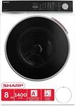 SHARP Waschmaschine ES-WNFL814CWDA-DE | 8 kg | 1400 U/Min | A -20% Energieeffizienz 