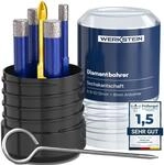 WERKSTEIN&reg; Fliesenbohrer Set mit Diamantbohrkronen & Karbid Anbohrer [GR&Ouml;&szlig;EN 6, 8,