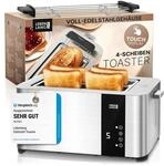 LEBENLANG Langschlitz Toaster 4 Scheiben mit Br&ouml;tchenaufsatz - Touchscreen LED