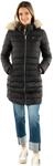 Tommy Jeans Damen Daunenmantel Essential Hooded Down Coat mit Kunstpelz, Schwarz