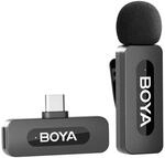 BOYA BY-V10 USB-C kabelloses Mikrofon, Mini-Ansteckmikrofon mit