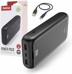 Hama Powerbank Performance 24 24000mAh (externer Akku mit 1x USB C + 2X USB A, Power