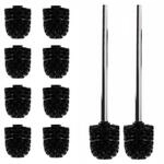 Daloual - 10 x Ersatz WC-B&uuml;rstenkopf Schwarz &Oslash; ca. 6,5 cm + 2 x Edelstahl-Griff