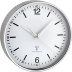TFA Dostmann Analoge Funk-Wanduhr, 60.3503, mit Aluminium Rahmen, mit Minutenangabe,