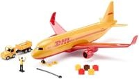 Siku 1702, DHL Frachtflugzeug aus Kunststoff mit Zubeh&ouml;r, Rot/Gelb,