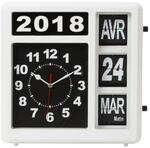 Perel Quadratische Uhr mit Flip-Over-Kalender, ideal f&uuml;r Sehbehinderte und Personen