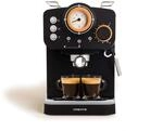 CREATE / THERA RETRO/Halbautomatische Espressomaschine Schwarz Matt und Holz / 20bar