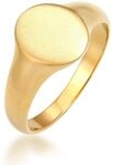 Kuzzoi Siegelring Herrenring oval matt massiv 12 mm breit 925 Silber | vergoldet