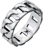 Kuzzoi Massiver Herrenring(8mm) im Panzer Design schwarz oxidiert, Bandring f&uuml;r