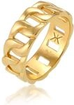 Kuzzoi Massiver Herrenring (8 mm) vergoldet Bandring M&auml;nner aus 925 Silber |...