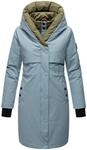 Navahoo Damen Mantel lange warme Winter Steppjacke mit Kapuze und magnetischen